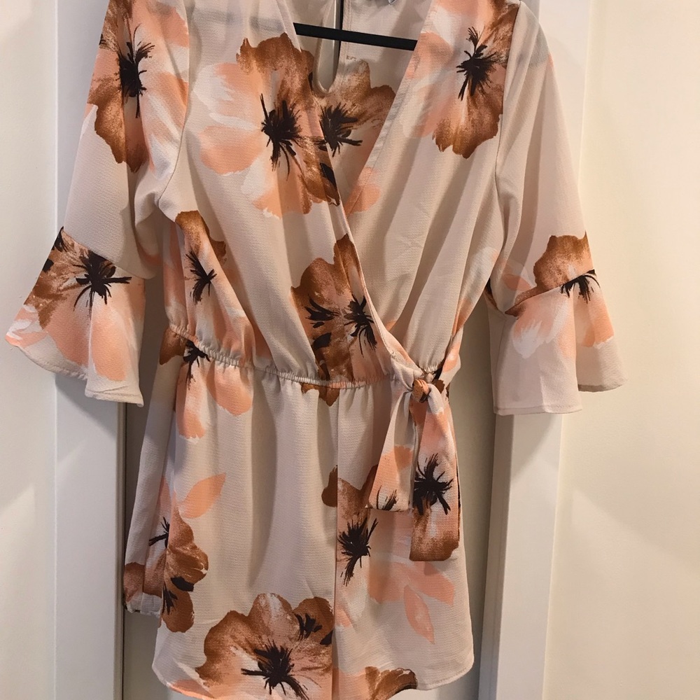 Floral pink romper